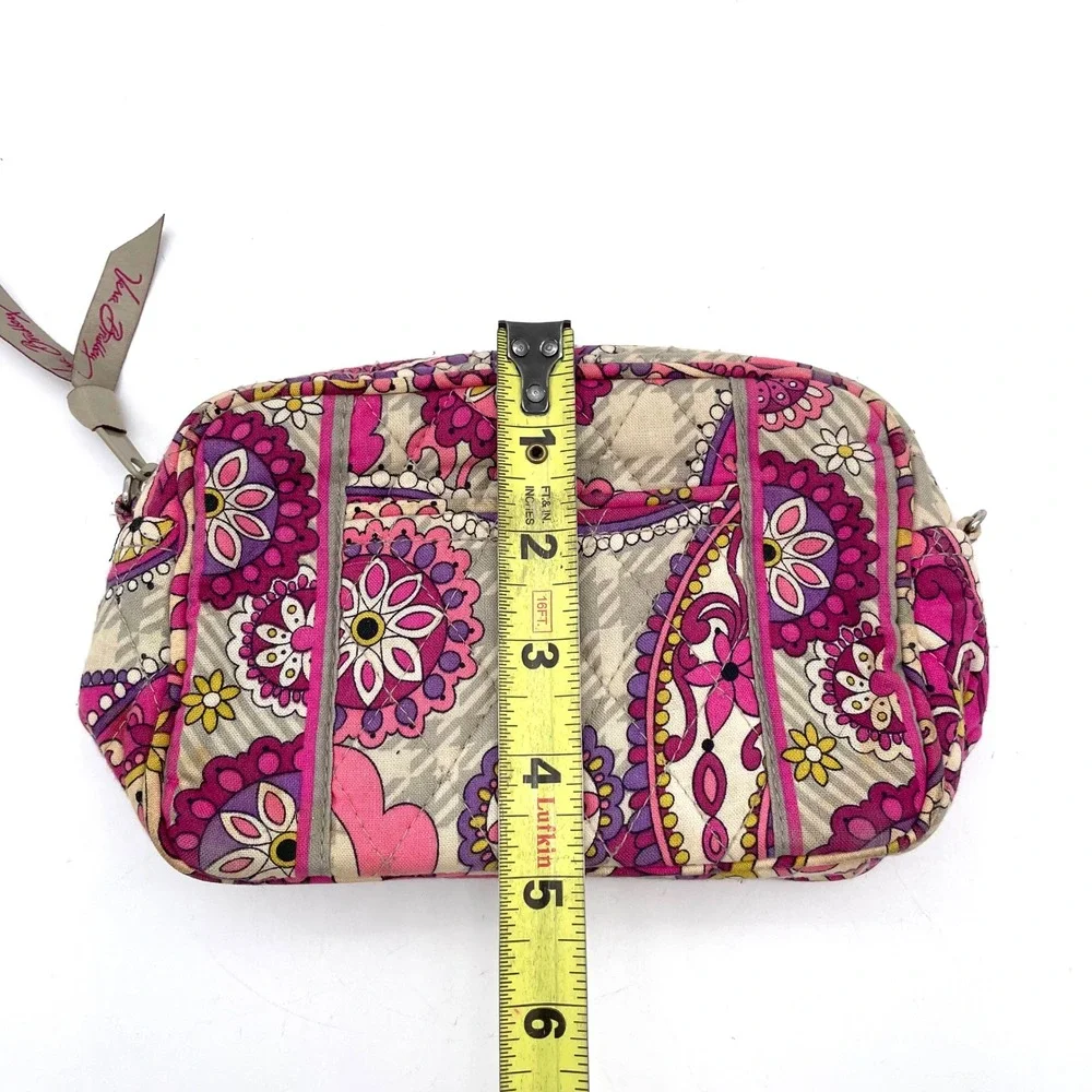 Vera Bradley Cosmetic Bag Cotton Women OS Pink Paisley Quilted Good Zip Pouch